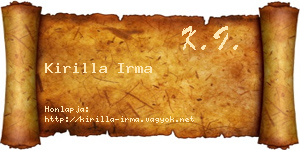 Kirilla Irma névjegykártya