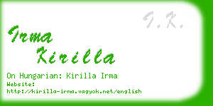 irma kirilla business card
